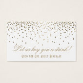 Billets de Boisson de Mariage Blanc avec Confettis (Devant)