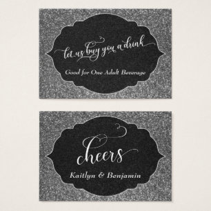 Billets de boisson, écriture blanche, paillettes a