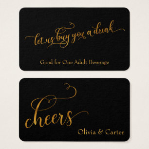 Billets de boisson, Elegant Gold Foil Effet sur le