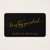 Billets de boisson, Elegant Gold Foil Effet sur le (Devant)