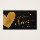 Billets de boisson, Elegant Gold Script & Coeur (Dos)