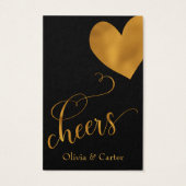 Billets de boisson, Elegant Gold Script & Coeur (Dos)