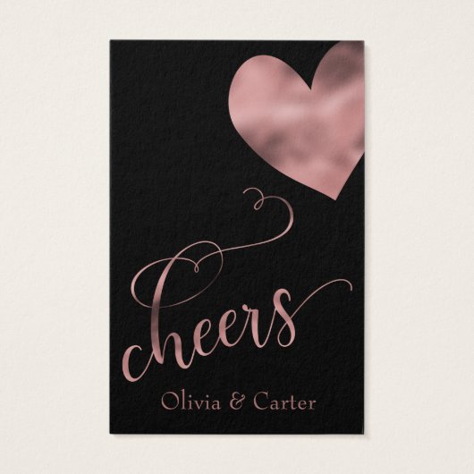 Billets de boisson, Élégant Rose Gold Script & Coe (Dos)