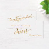 Billets de boisson, Élégant script Faux-Gold sur b (Bureau)