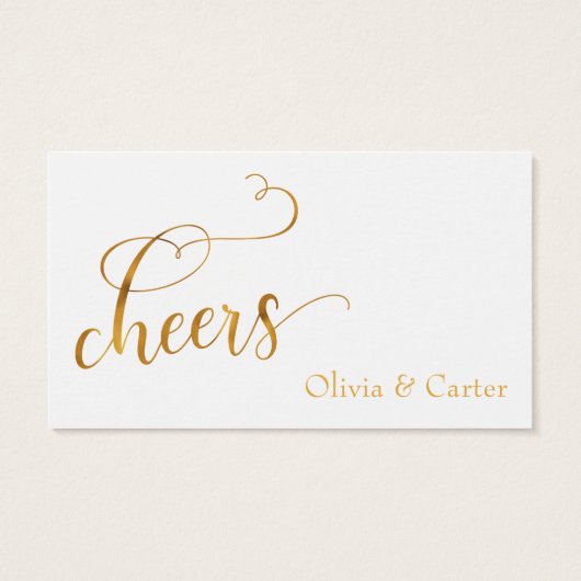 Billets de boisson, Élégant script Faux-Gold sur b (Dos)