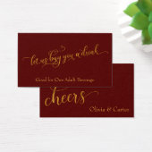 Billets de boisson, Élégant script or & Rouge modi (Bureau)