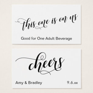 Billets de boisson en typographie chic noir et bla