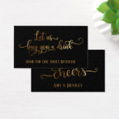 Billets de boisson | Faux Gold Foil sur Editable B (Bureau)