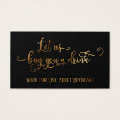 Billets de boisson | Faux Gold Foil sur Editable B (Devant)