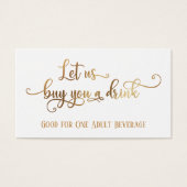 Billets de boisson | Faux Gold Foil sur Editable W (Devant)