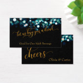 Billets de boisson, Gold Script & Turquoise Bokeh (Bureau)