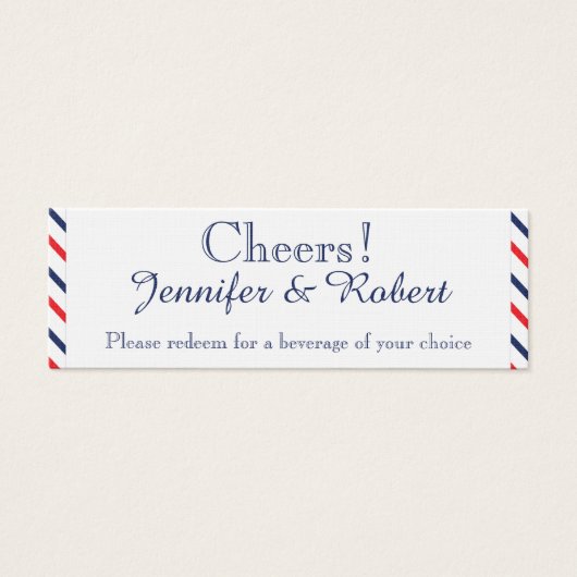 Billets de boisson Mariage Americana Hearts (Devant)