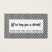 Billets de boisson Motif rétros noir et blanc (Devant)