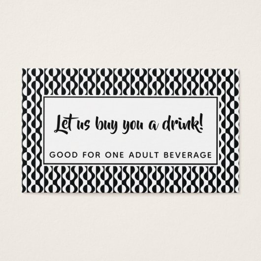 Billets de boisson Motif rétros noir et blanc (Devant)