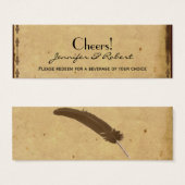 Billets de boisson pour Mariage d'élégance ancienn (Devant & derrière)