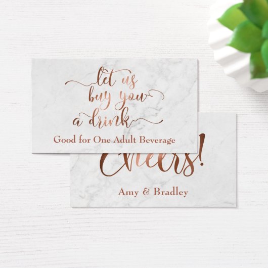 Billets de boisson | Script en cuivre avec Marbre  (Bureau)