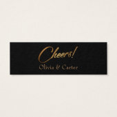 Billets de boisson, Slim, Elegant Script or sur No (Dos)