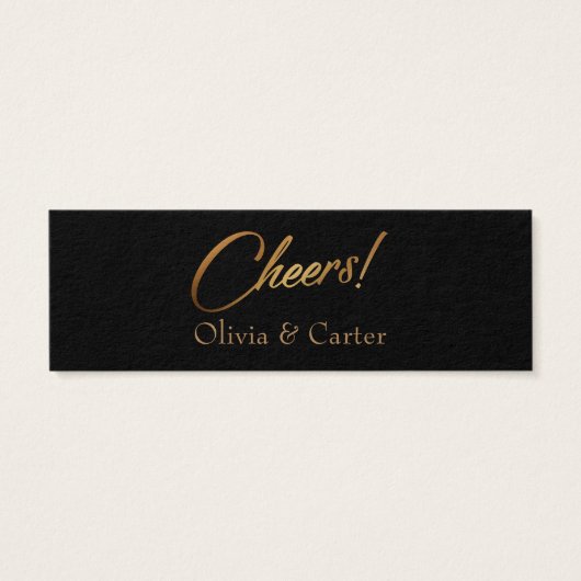 Billets de boisson, Slim, Elegant Script or sur No (Dos)