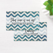 Billets de boisson Teal Ombre Chevron & Confettis (Bureau)