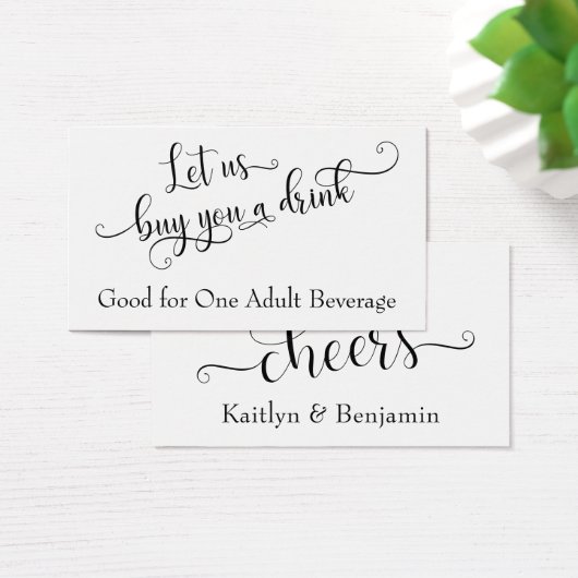 Billets de Boisson | Typographie de Script Noir su (Bureau)