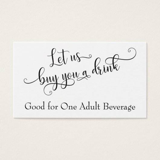 Billets de Boisson | Typographie de Script Noir su (Devant)