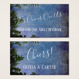 Billets de boisson Vintage Blue & Purple Rustic