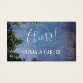 Billets de boisson Vintage Blue & Purple Rustic (Dos)