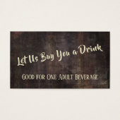 Billets de Boisson Vintage Brun Foncé en Distress (Devant)