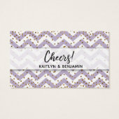 Billets de boissons Chevron Violet et Confettis Do (Dos)
