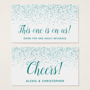Billets de boissons de mariage en confettis paille