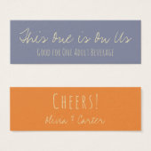 Billets de boissons polyvalents en crème, orange e (Devant & derrière)