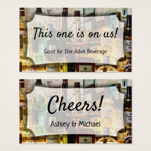 Billets de boissons pour mariage et événement, Pho (Devant & derrière)