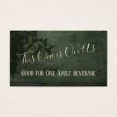 Billets de boissons rustiques vintage vert foncé e (Devant)