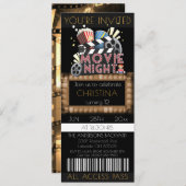 Billets de cinéma Invitation de fête d'anniversair (Devant / Derrière)