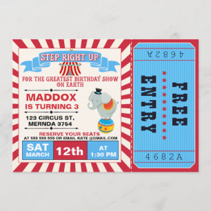 Billets de cirque Boys Invitation de fête d'annive