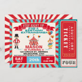 Billets de cirque Boys Invitation de fête d'annive (Devant / Derrière)