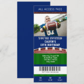Billets de football Invitation d'anniversaire (Devant / Derrière)