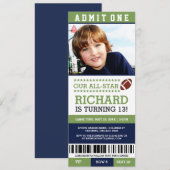 Billets de football Invitations d'anniversaire (Devant / Derrière)