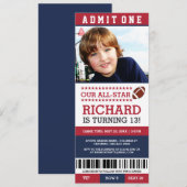 Billets de football Invitations d'anniversaire (Devant / Derrière)