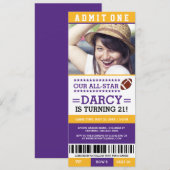 Billets de football Invitations d'anniversaire (Devant / Derrière)