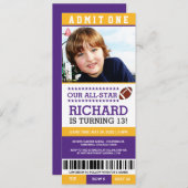 Billets de football Invitations d'anniversaire (Devant / Derrière)