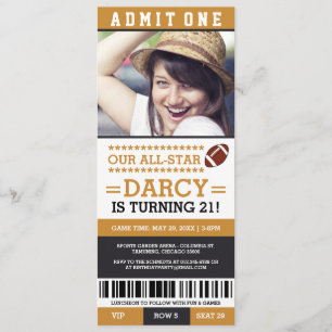 Billets de football Invitations d'anniversaire