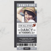 Billets de football Invitations d'anniversaire (Devant / Derrière)