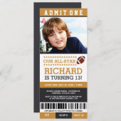 Billets de football Jaune et Noir Invitations d'an (Devant / Derrière)