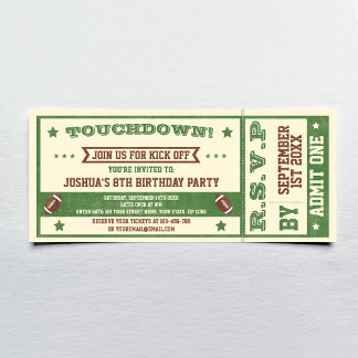 Billets de football vintage Invitation de fête d'a