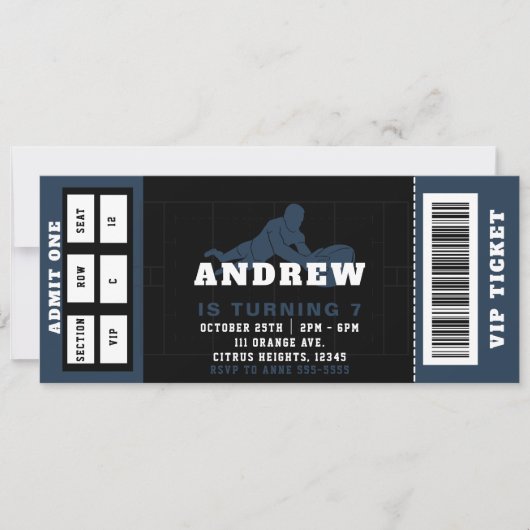 Billets de la ligue de rugby Invitation de fête d' (Devant)