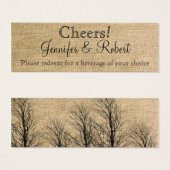 Billets de Mariage Burlap et Birch Posh (Devant & derrière)