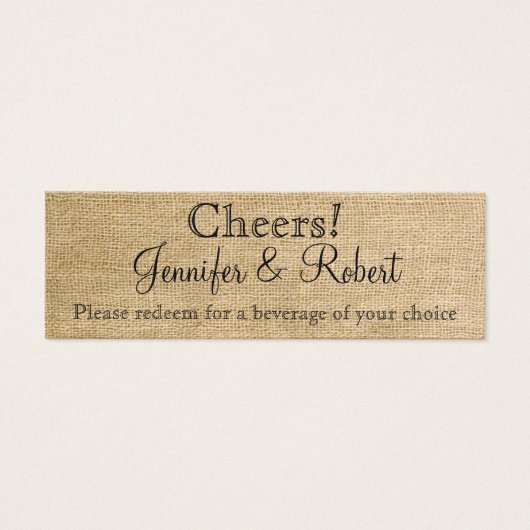 Billets de Mariage Burlap et Birch Posh (Devant)