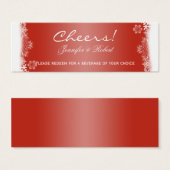 Billets de Mariage de Snowflake rouge et blanc (Devant & derrière)