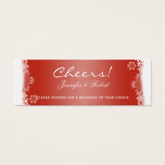 Billets de Mariage de Snowflake rouge et blanc (Devant)